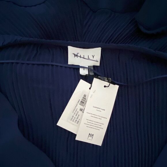 MILLY Liv Belted Pleated Dress size 4 - Picture 11 of 12